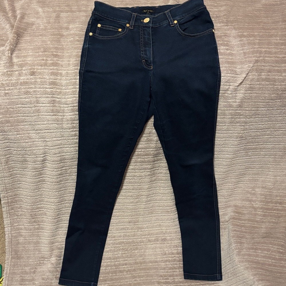 Escada Dark Blue Low Rise Skinny Jeans